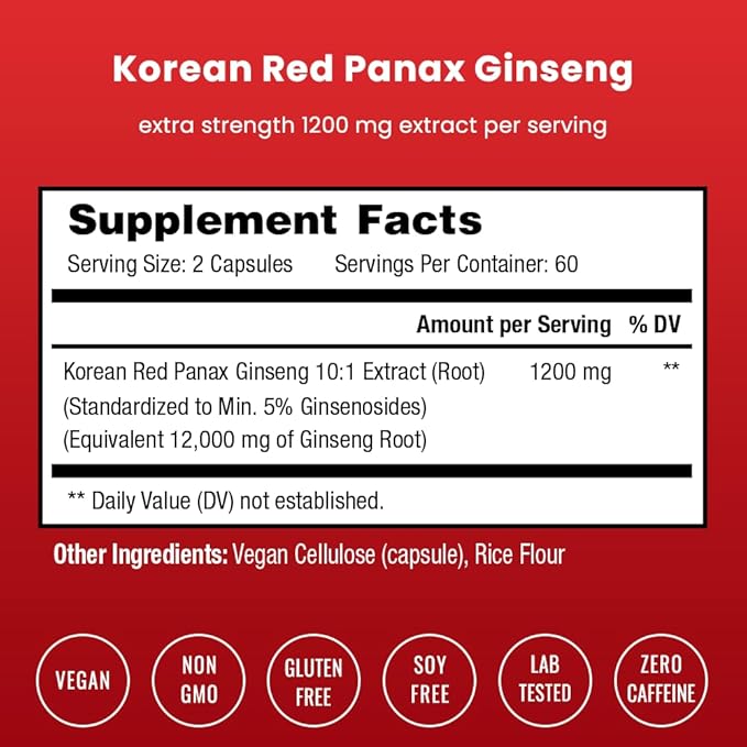 Energía y enfoque natural con Ginseng Coreano Panax