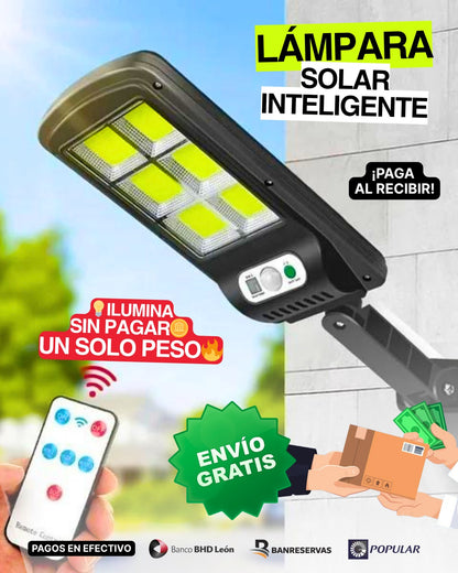 🏡 Seguridad nocturna garantizada – Lámpara solar con control remoto